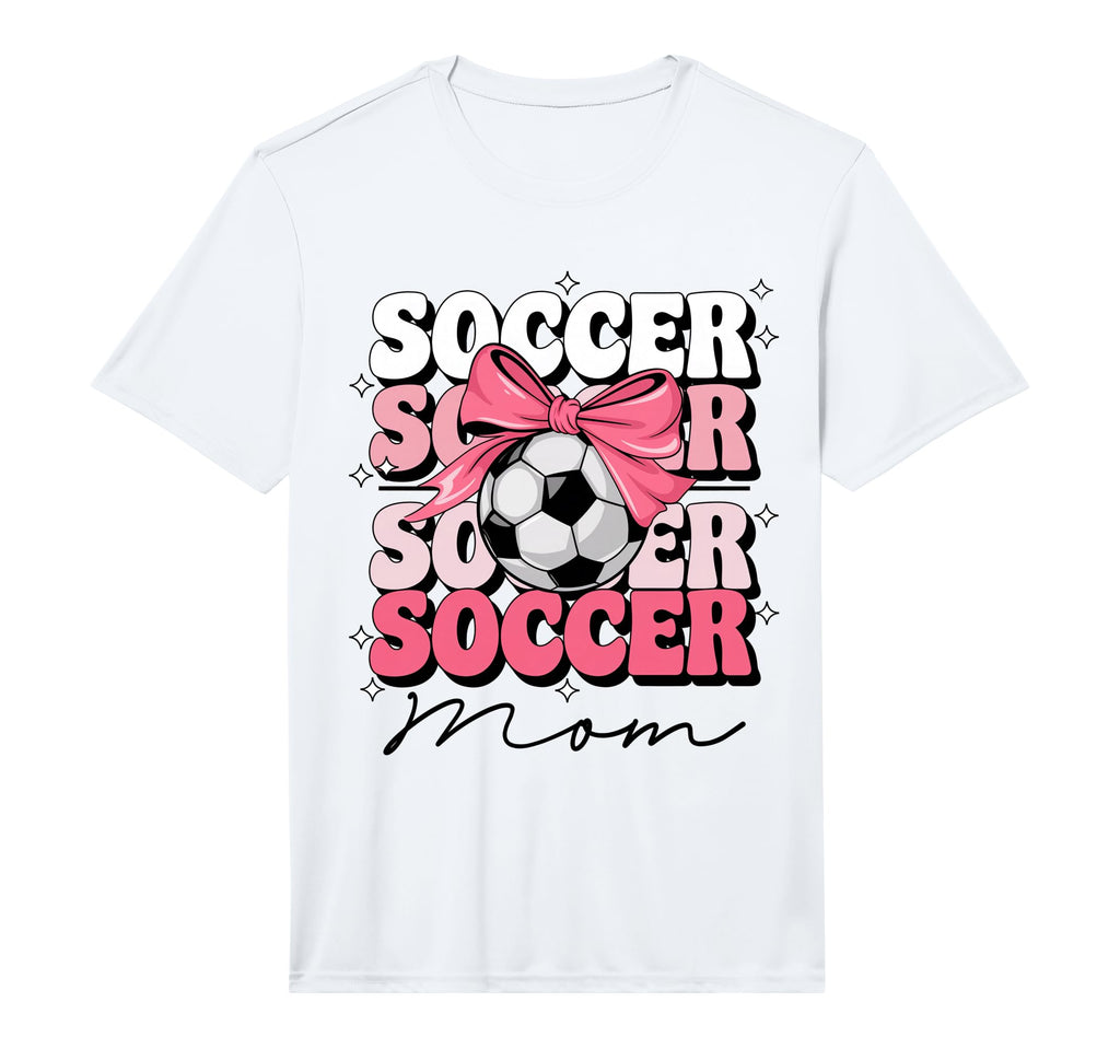 Groovy Soccer Mom Mother Coquette Bow T-Shirt - Streetwear Style Unisex