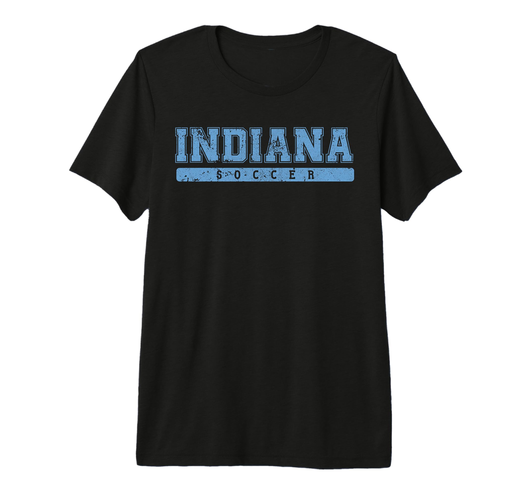 Indiana Soccer Sky Blue Text Tri Blend T-Shirt - Unique Graphic Unisex