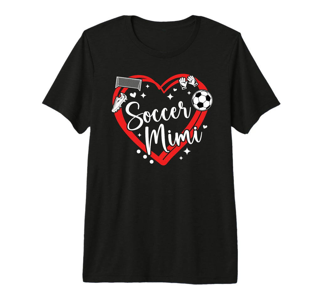 Soccer Mimi Grandma Heart Mimi Soccer T-Shirt - Trendy Graphic for Adults