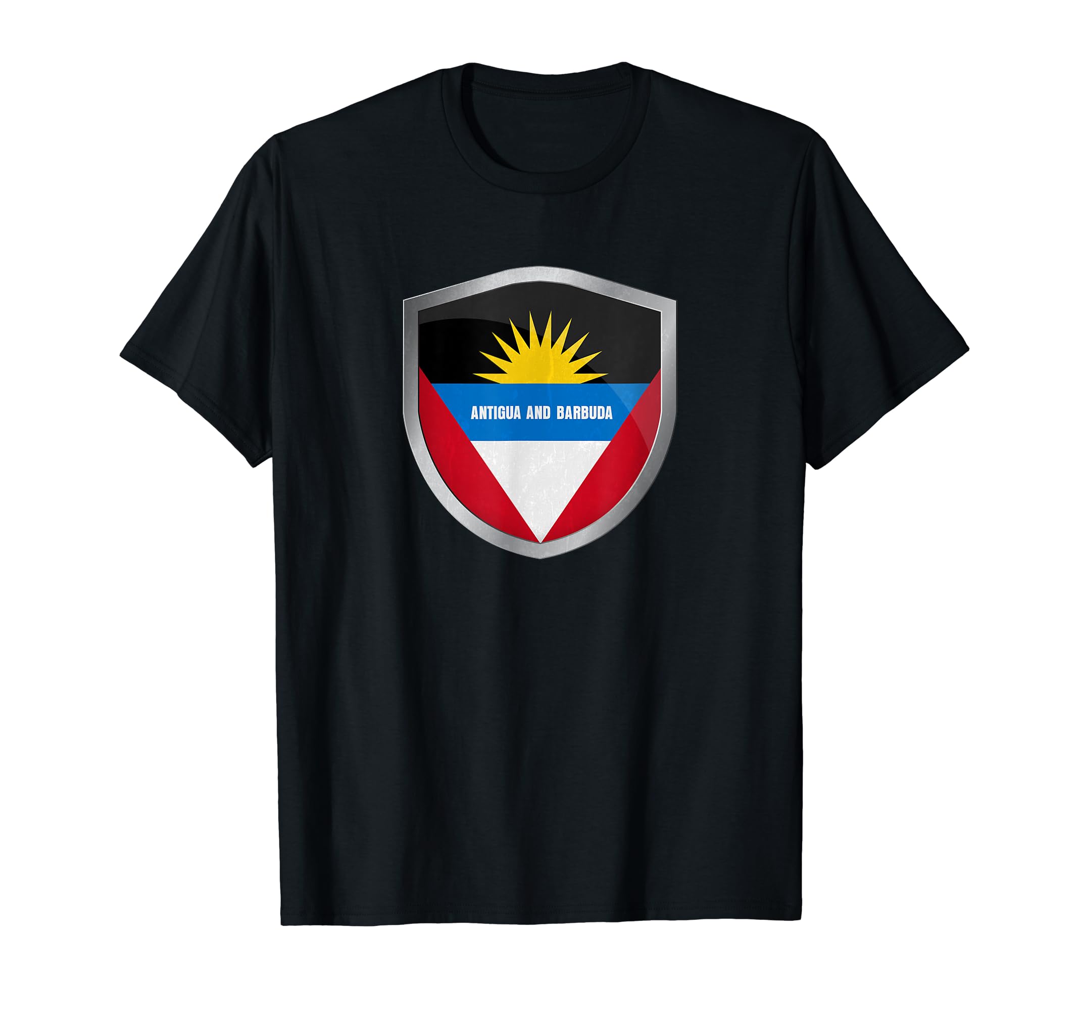 Antigua Flag Badge Soccer Fans T-Shirt - Novelty Apparel for Adults