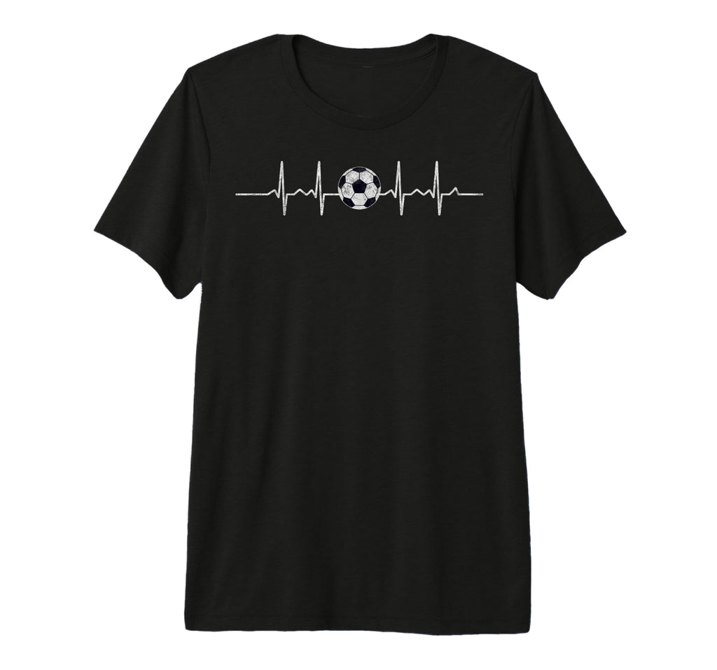 Heartbeat Soccer Player Ball Soccer T-Shirt - Graphic Print for Adults