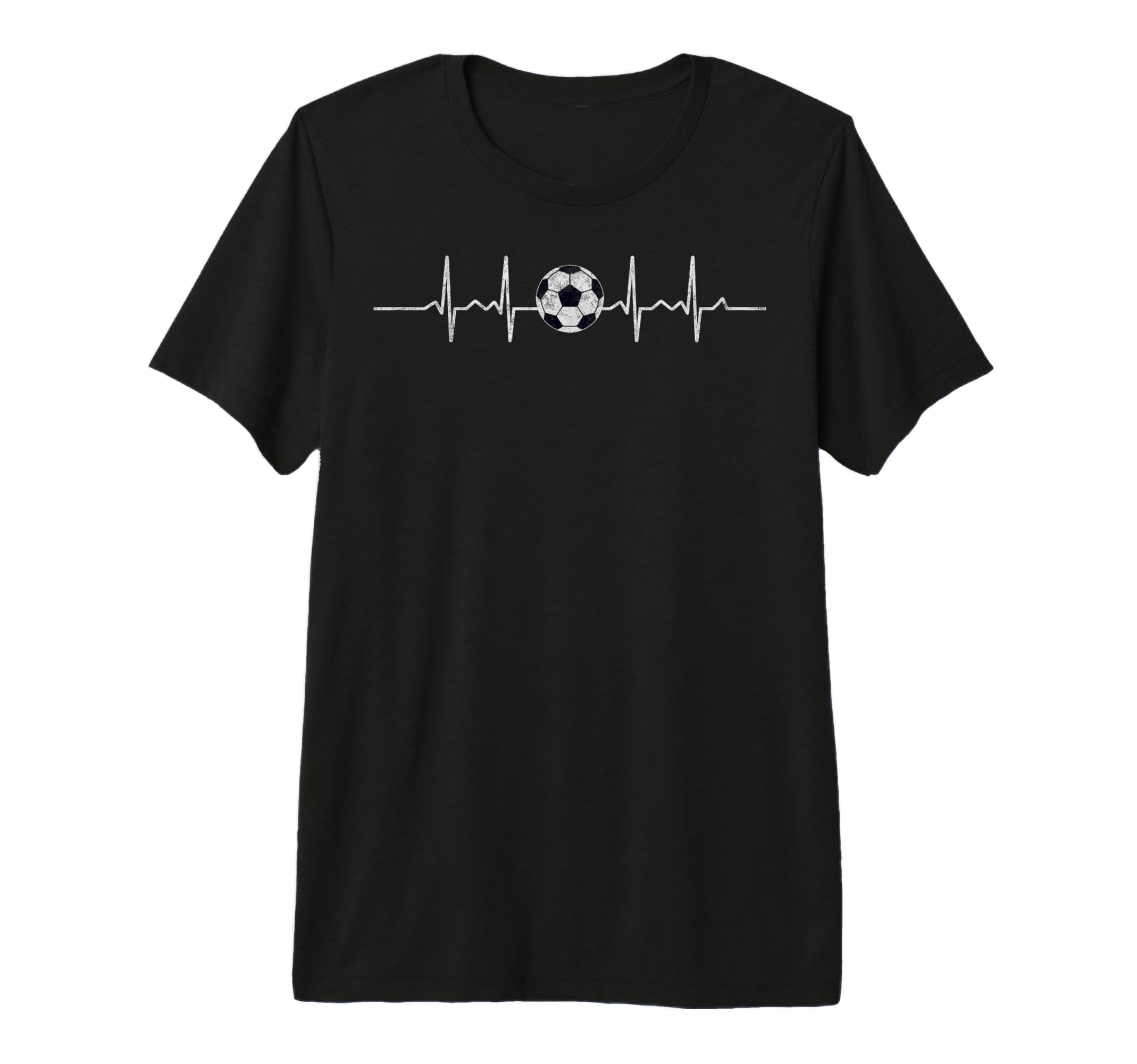 Heartbeat Soccer Player Ball Soccer T-Shirt - Graphic Print for Adults