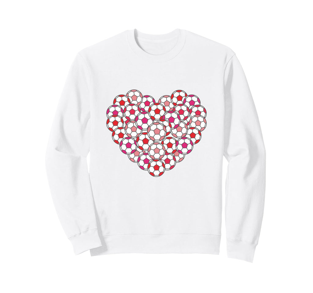 Heart Shaped Soccer Ball Pattern Sweatshirt - Minimalist Print for Adults