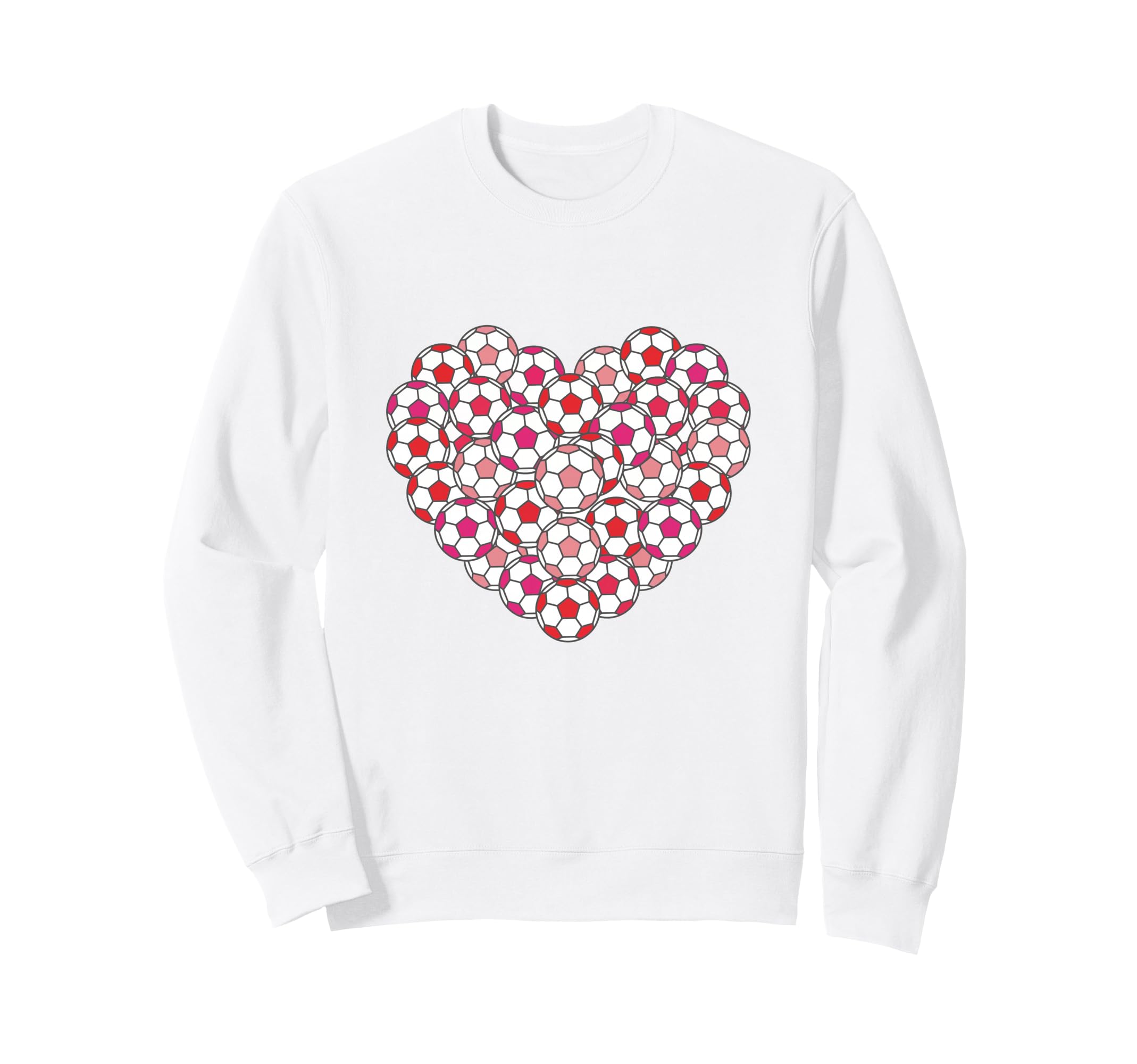 Heart Shaped Soccer Ball Pattern Sweatshirt - Minimalist Print for Adults