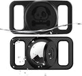 2 Pack Waterproof AirTag Dog Collar Holder Compatible with Apple AirTag, Silicone Hidden Loop Holder for Airtag Tracker, Anti-Lost Dog Collar Air Tag Accessories(Black,Black)
