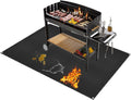 Under Grill Mat for Outdoor Grilling, 32 x 48 inches Double-Sided Fireproof Waterproof BBQ Protector for Deck and Patio Under Grill Mat for Outdoor BBQ