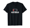 Need Soccer Low Battery Funny Soccer T-Shirt - Novelty Apparel for Adults