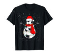 Funny Soccer Balls Santa Snowman T-Shirt - Fun Novelty Design Men Women