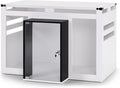 Lovupet Wooden Dog Crate Furniture, Villa Style Dog Kennel for Medium Breed with Glass Door and Acrylic Panels, GC34 (White)