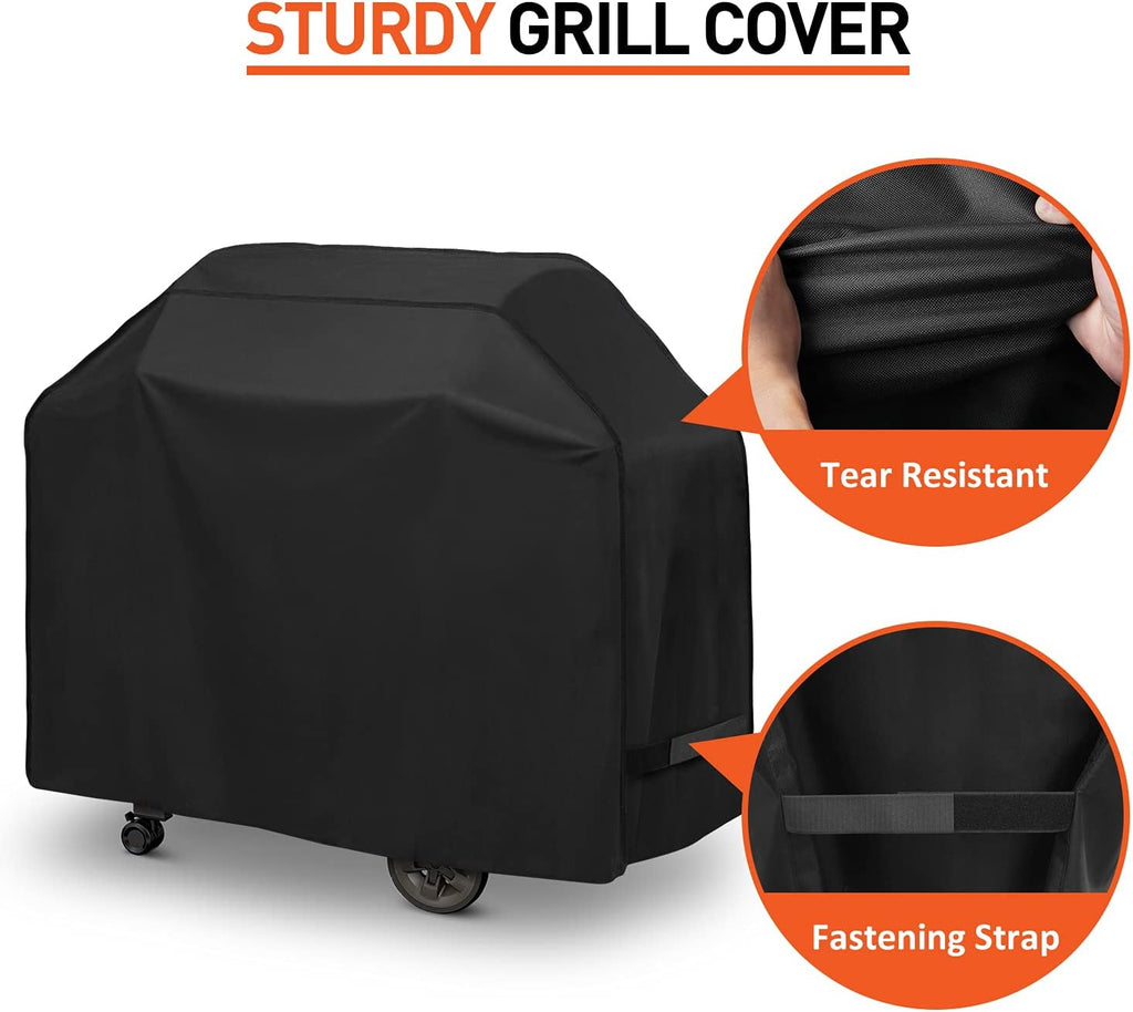 60 Inch Heavy Duty Waterproof BBQ Cover, Fade Resistant Gas Grill Cover, Durable Outdoor Barbecue Protector Compatible for Weber, Char Broil, Nexgrill, Napoleon and More Grills
