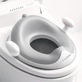 ANGELBLISS Baby Potty Training Toilet Seat with Soft Cushion Handles, Haute Collection, Double Anti-Slip Design and Splash Guard for Boys and Girls (Grey)