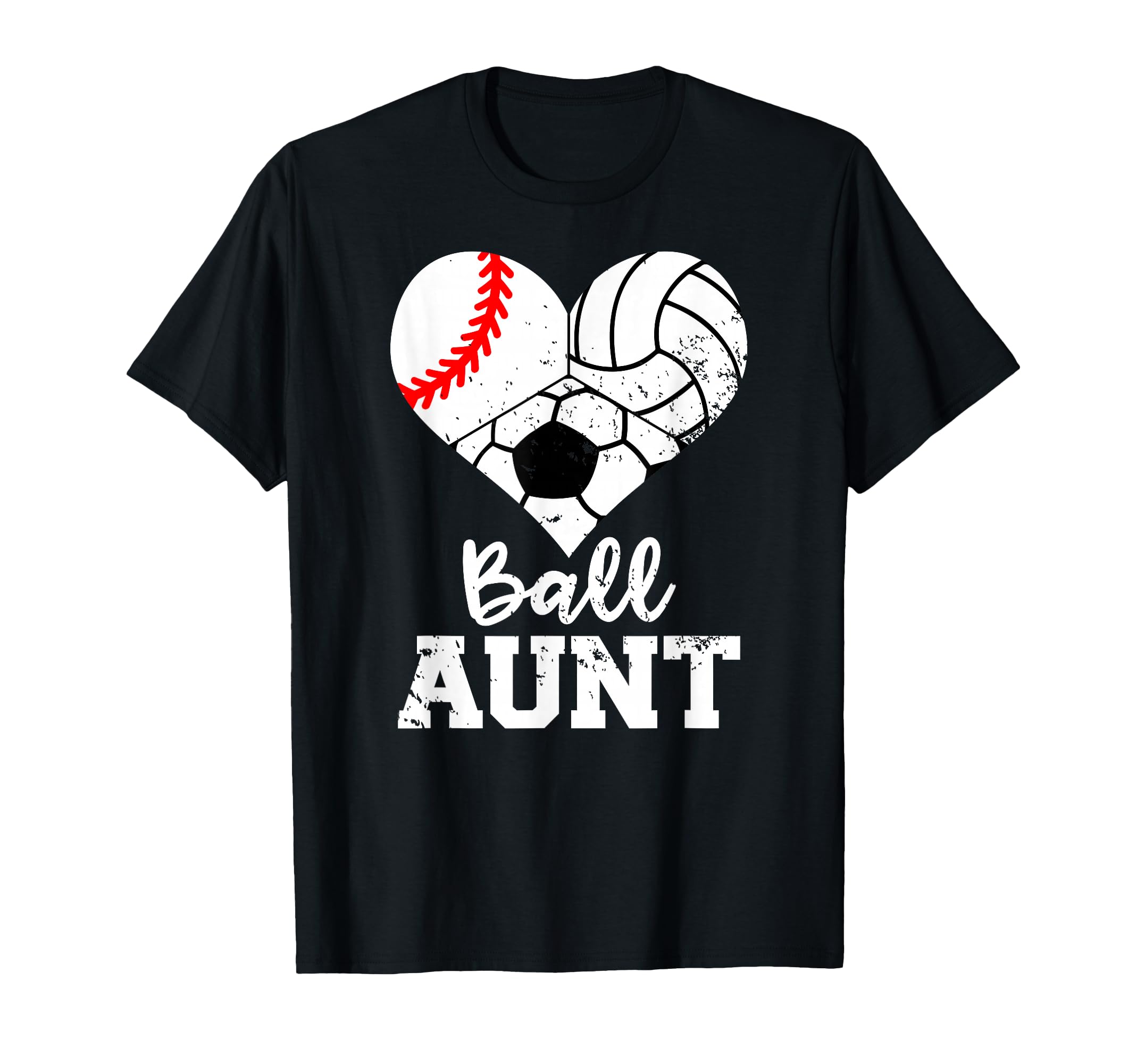 Ball Aunt Heart Baseball Volleyball T-Shirt - Novelty Apparel Men Women