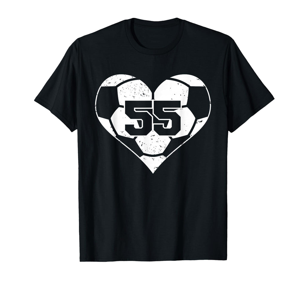 Soccer Heart Number 55 Jersey Sports T-Shirt - Novelty Apparel Men Women