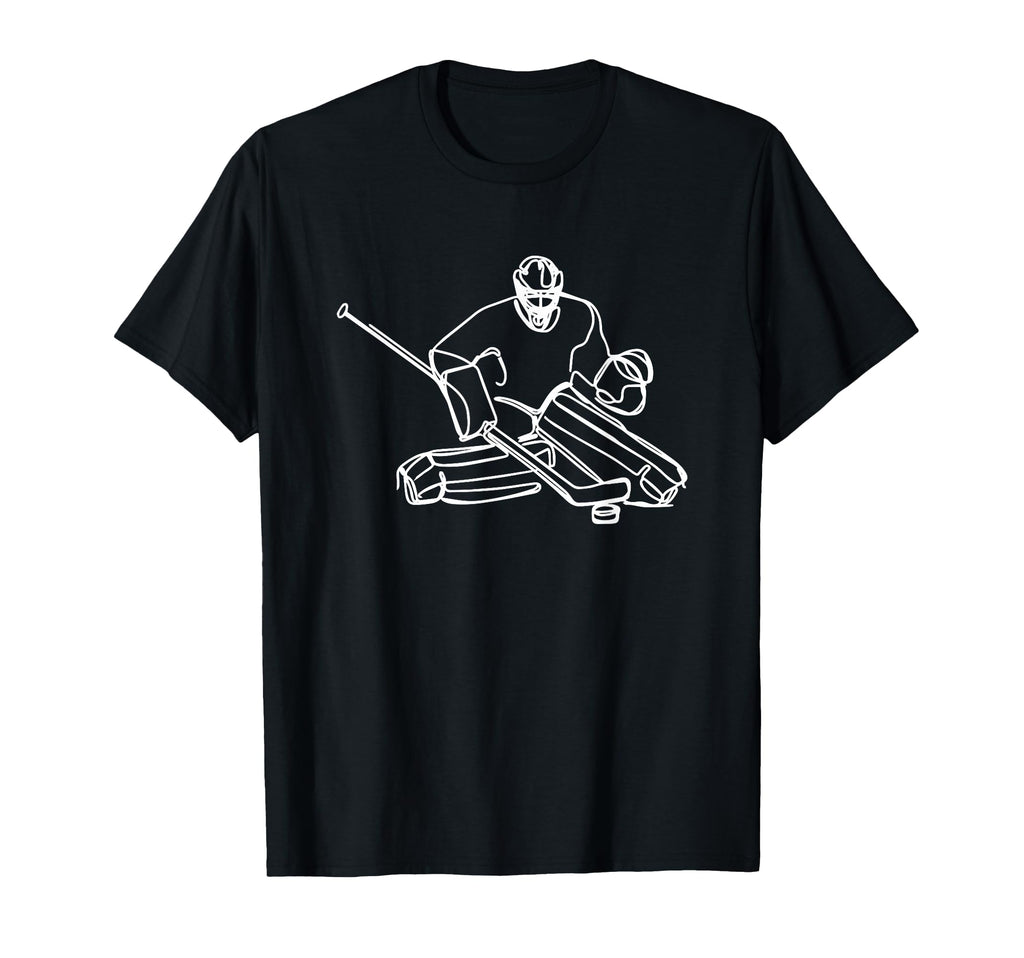 Ice Hockey Goalkeeper Sketch T-Shirt - Fun Novelty Design for Adults
