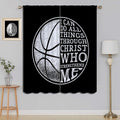 Basketball Blackout Curtains for Boy Girl Room Darkening Decor,Sport Theme and White Motto Dark Background Bedroom Living Room Home Rod Pocket Thermal Insulated Window Curtain/Drapes Panel,84x72 Inch…