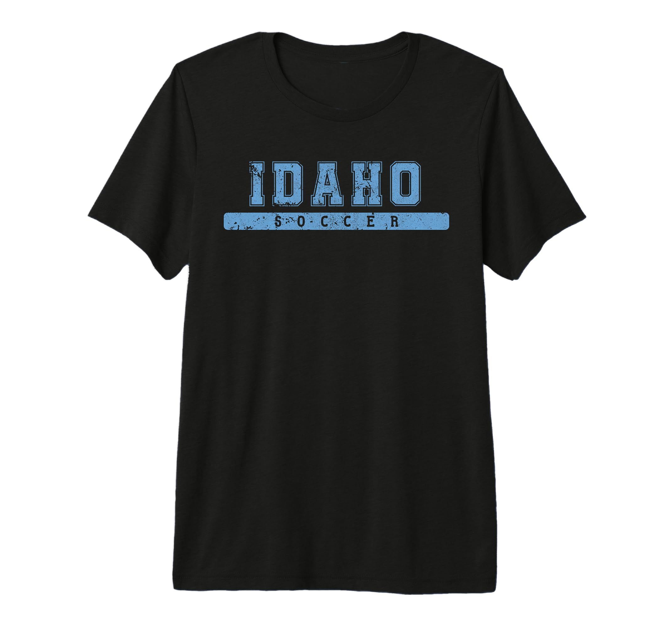 Idaho Soccer Sky Blue Text Tri Blend T-Shirt - Casual Everyday Wear Unisex