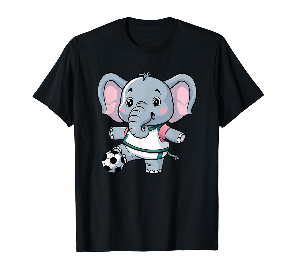 Elephant Playing Soccer Funny Humorous T-Shirt - Aesthetic Graphic Unisex