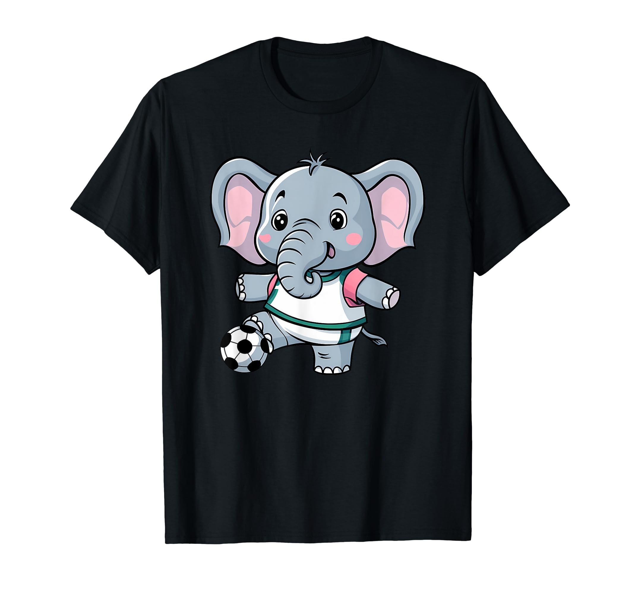 Elephant Playing Soccer Funny Humorous T-Shirt - Aesthetic Graphic Unisex