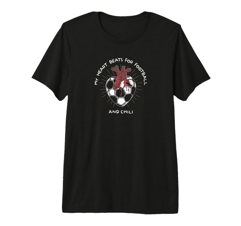 My Heart Beats Football And T-Shirt - Casual Everyday Wear for Adults