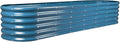 Land Guard 8×2×1.5ft Galvanized Raised Garden Bed Kit, Raised Garden Boxes Outdoor, Oval Metal Raised Garden Beds for Vegetables, Blue