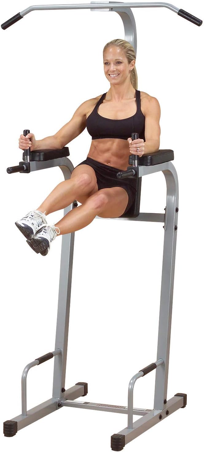 Body-Solid (PVKC83X) Multi-Function Pull Up & Dip Station with Vertical Knee Raise, Chin-Up Bar Stand, and Strength Training Dip Stands