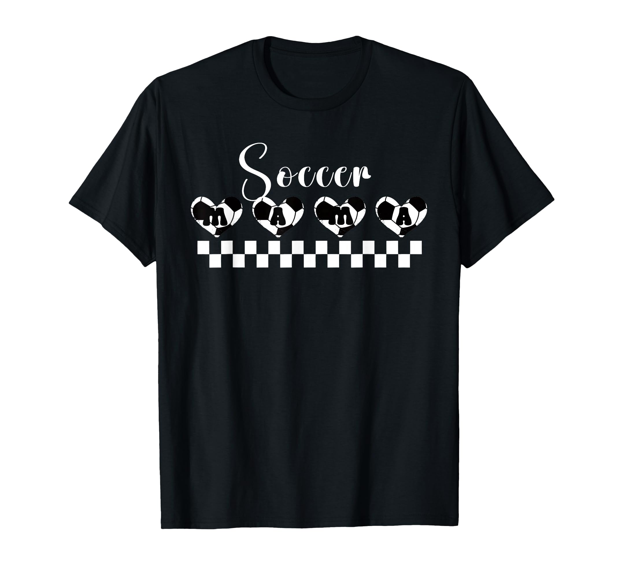 Soccer Mom Mama Heart Ball Sports Mom T-Shirt - Novelty Apparel for Adults