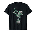 Dabbing Skeleton Soccer Spooky Season T-Shirt - Trendy Graphic for Adults