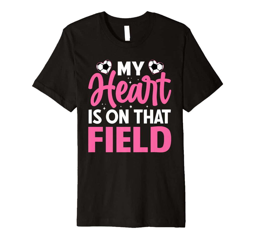 Soccer Player Heart Is Field T-Shirt - Graphic Print Unisex