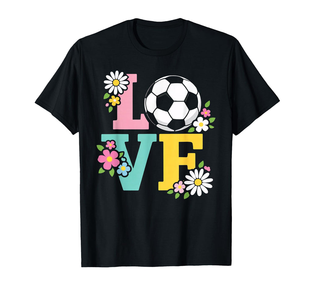 Soccer Love Floral Ball Sports Mom T-Shirt - Trendy Graphic for Adults