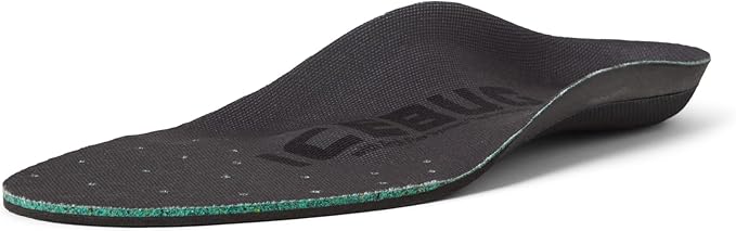 Icebug Comfort Insoles with Dynamic Arch Support, Charcoal Medium Arch, M 8/W 9.5-10