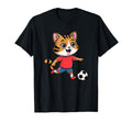 Intelligent Cat Playing Soccer Funny T-Shirt - Custom Art Print Unisex
