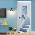 3D Door Stickers Murals - Peel & Stick - Stairs & Wall - Self-Adhesive Decals - Removable PVC Waterproof Door Poster - Bedroom & Living Room Decoration - 30.3" x 78.7"