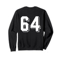 Number 64 Backside 80S 90S Team Jersey Sweatshirt - Trendy Graphic Unisex