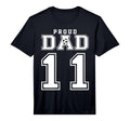 Number 11 Custom Proud Soccer Futbol Dad T-Shirt - Unique Graphic Unisex