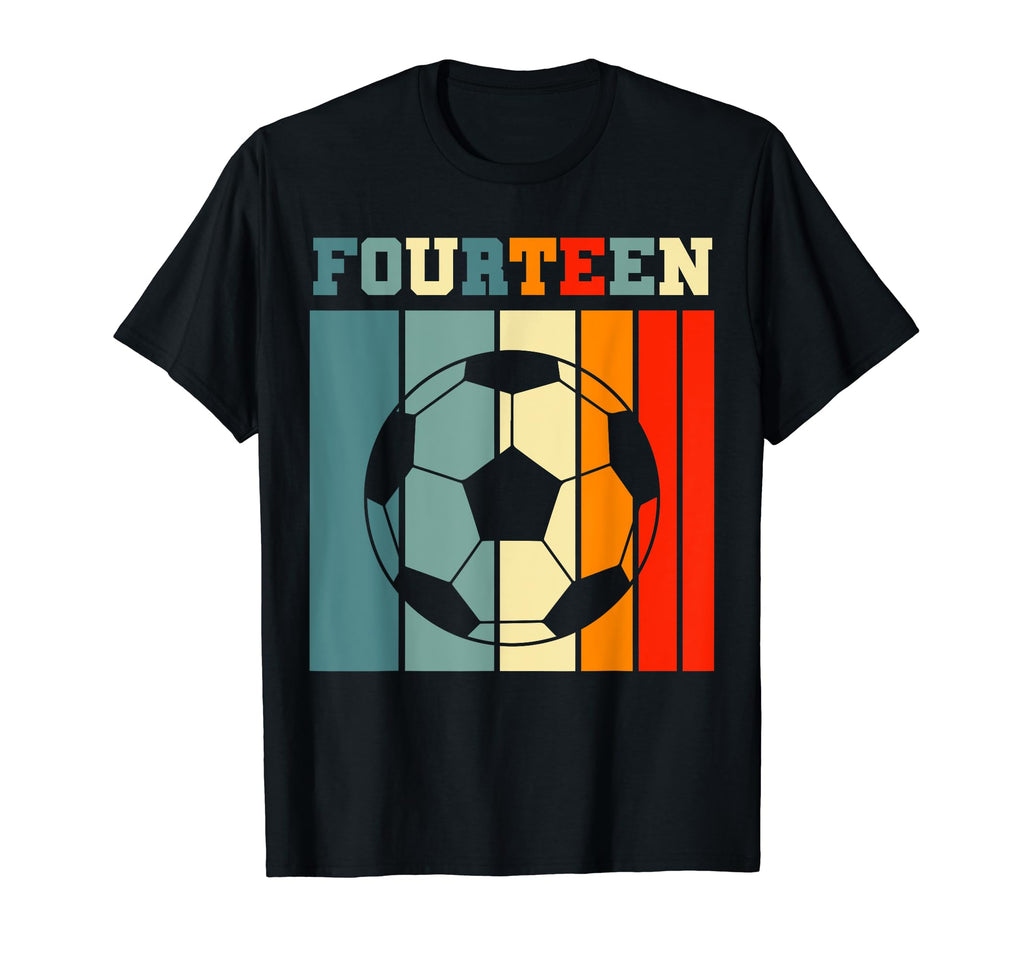 Fourteen 14Th Soccer Birthday Party T-Shirt - Aesthetic Graphic for Adults