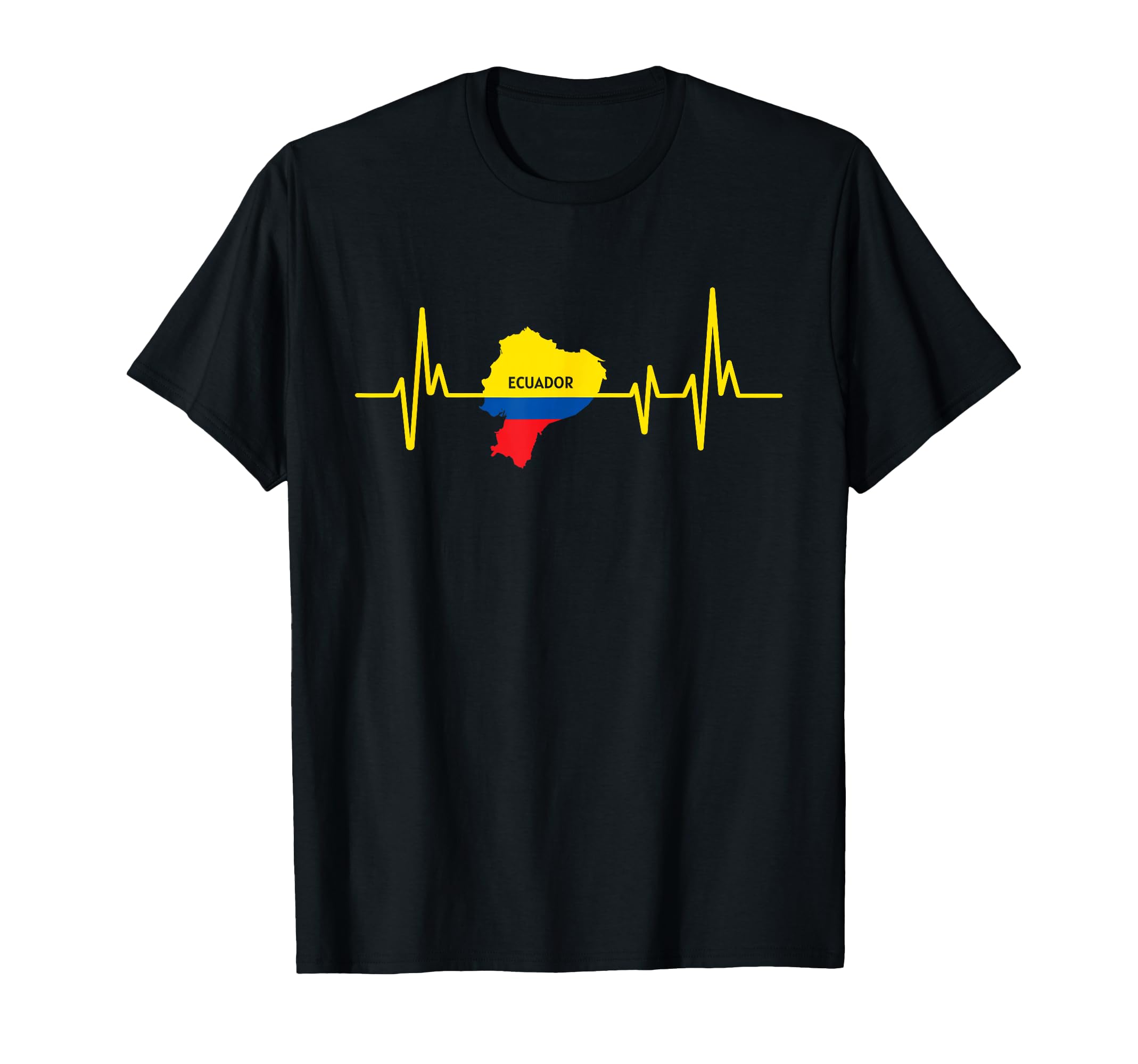 Heartbeat Ecuadorian Flag Ecuador T-Shirt - Casual Everyday Wear for Adults