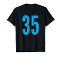 Number 35 Distressed Sport Team T-Shirt - Minimalist Print for Adults