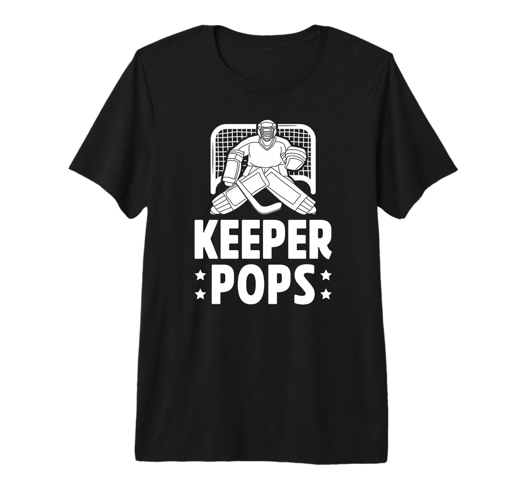 Mens Ice Hockey Keeper Pops Ice T-Shirt - Casual Everyday Wear Men Women