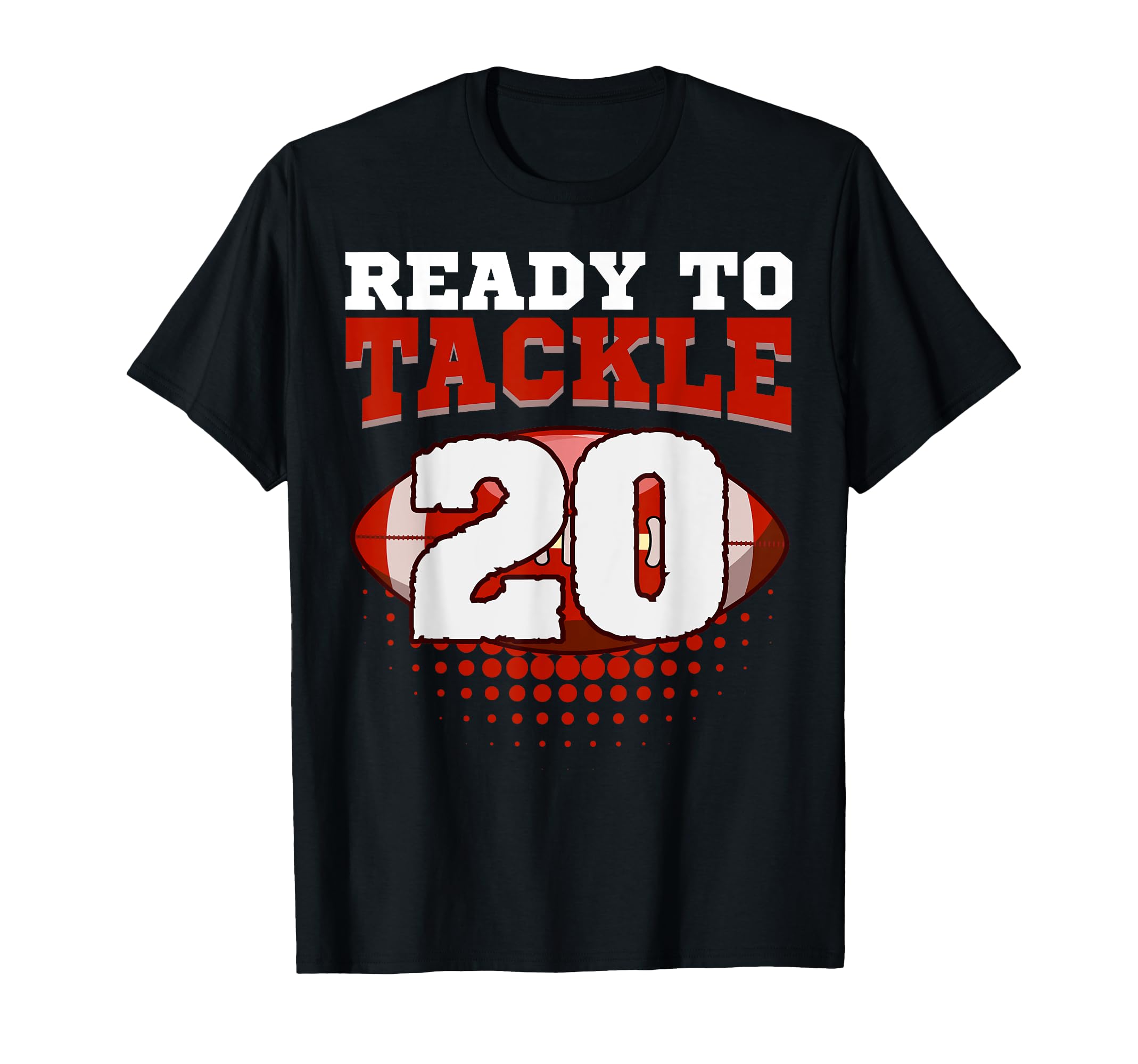 Football 20Th Birthday Player Tackle T-Shirt - Unique Graphic Men Women