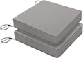 Favoyard Patio Chair Cushions 20 x 20 x 3 Inch Waterproof Outdoor Seat Cushions for Patio Furniture 3-Year Color Fastness Garden Sofa Couch Chair Pads with Handle & Adjustable Straps Set of 2, Grey
