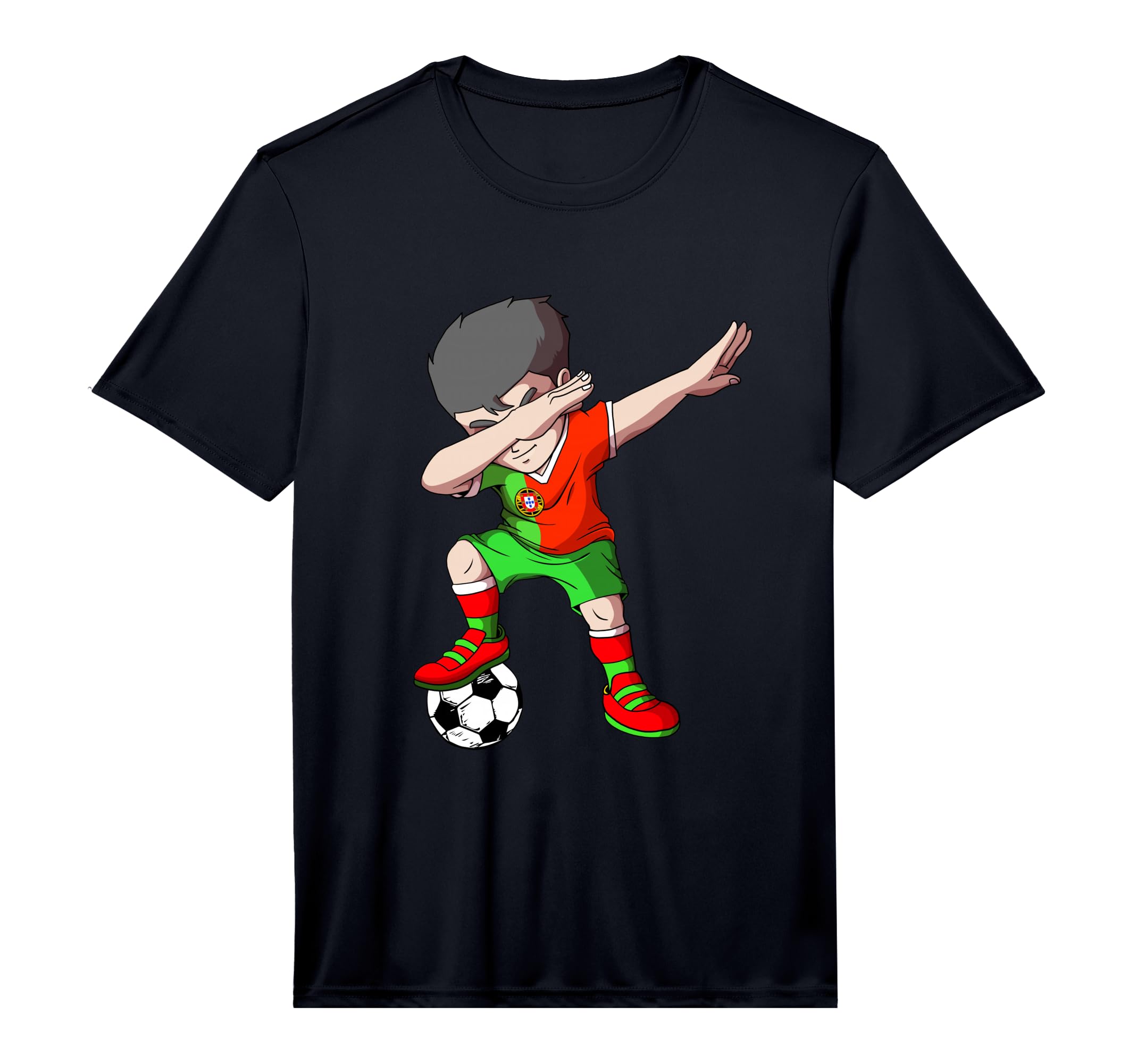 Dabbing Soccer Portugal Football T-Shirt - Graphic Print for Adults