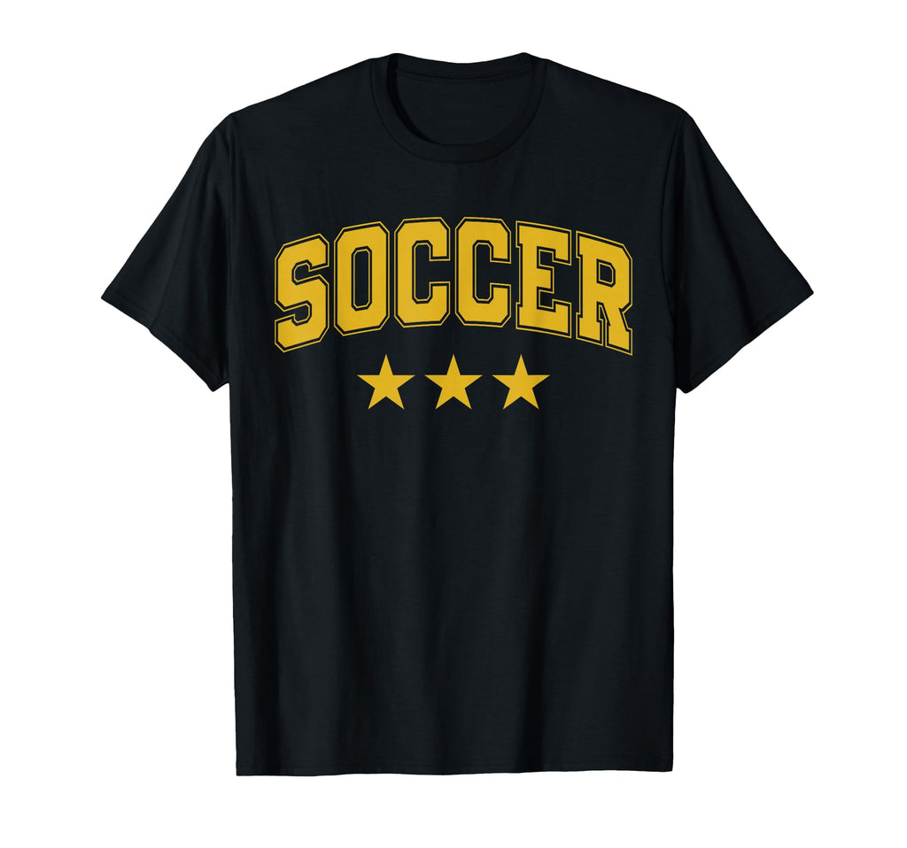 Soccer All Yellow Stars Text T-Shirt - Unique Graphic Unisex