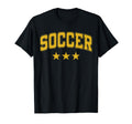 Soccer All Yellow Stars Text T-Shirt - Unique Graphic Unisex