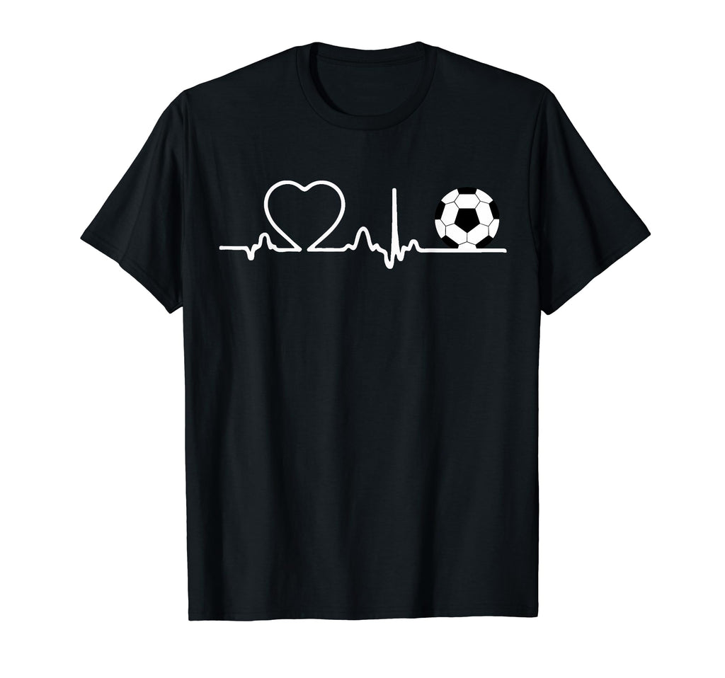 Soccer Heartbeat I Love Soccer Funny T-Shirt - Graphic Print Unisex
