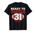 Football 31St Birthday Player Tackle T-Shirt - Trendy Graphic Men Women