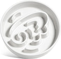 LE TAUCI Slow Feeder Dog Bowls Ceramic,3 Cups Slow Feeding Dog Bowl Medium Large Breed, Pet Bowl for Fast Eaters, Puzzle Pet Dishes, Angle White