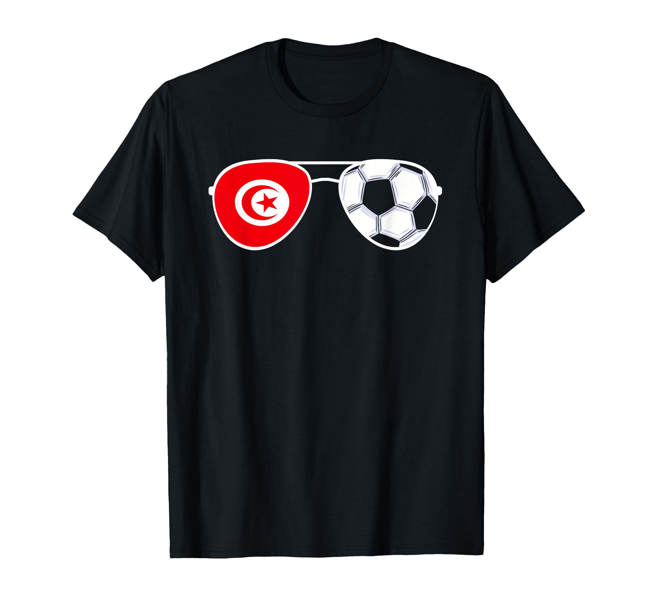 Tunisia Flag Football Sunglasses T-Shirt - Streetwear Style Men Women