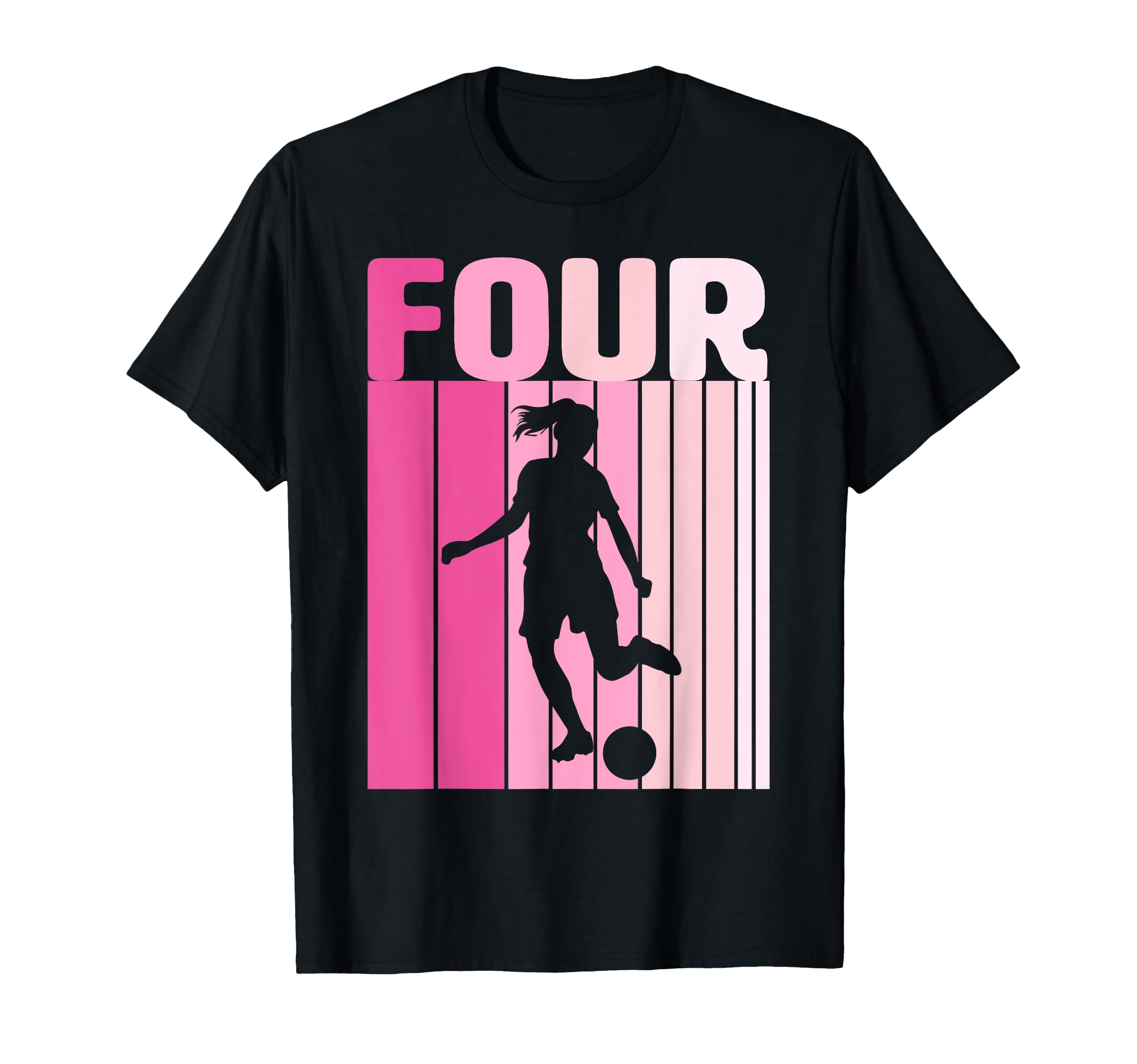 Four Soccer 4Th Bday Party 4 Years Old T-Shirt - Unique Graphic for Adults