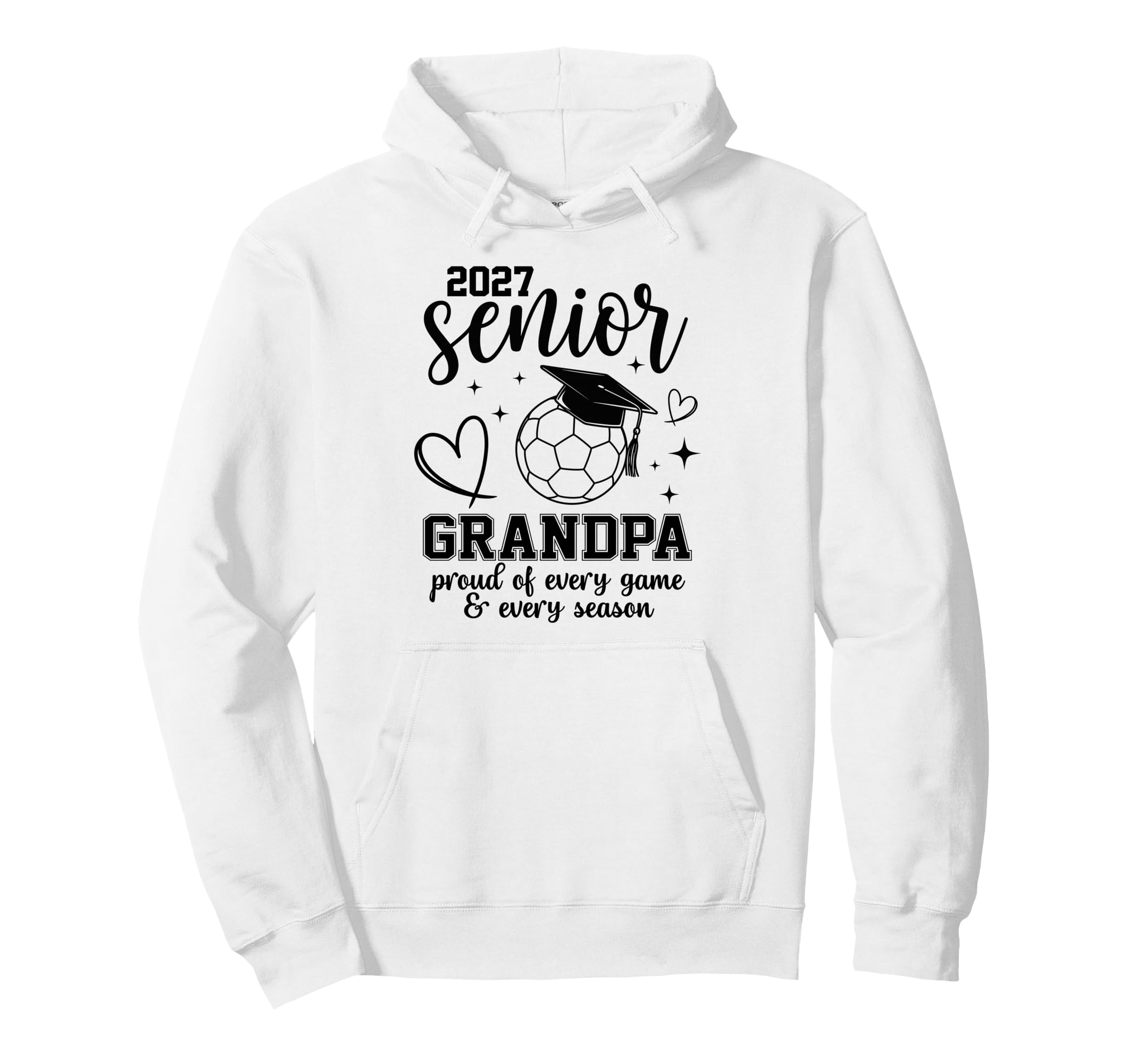 2027 Senior Soccer Grandpa Proud Hoodie - Novelty Apparel for Adults