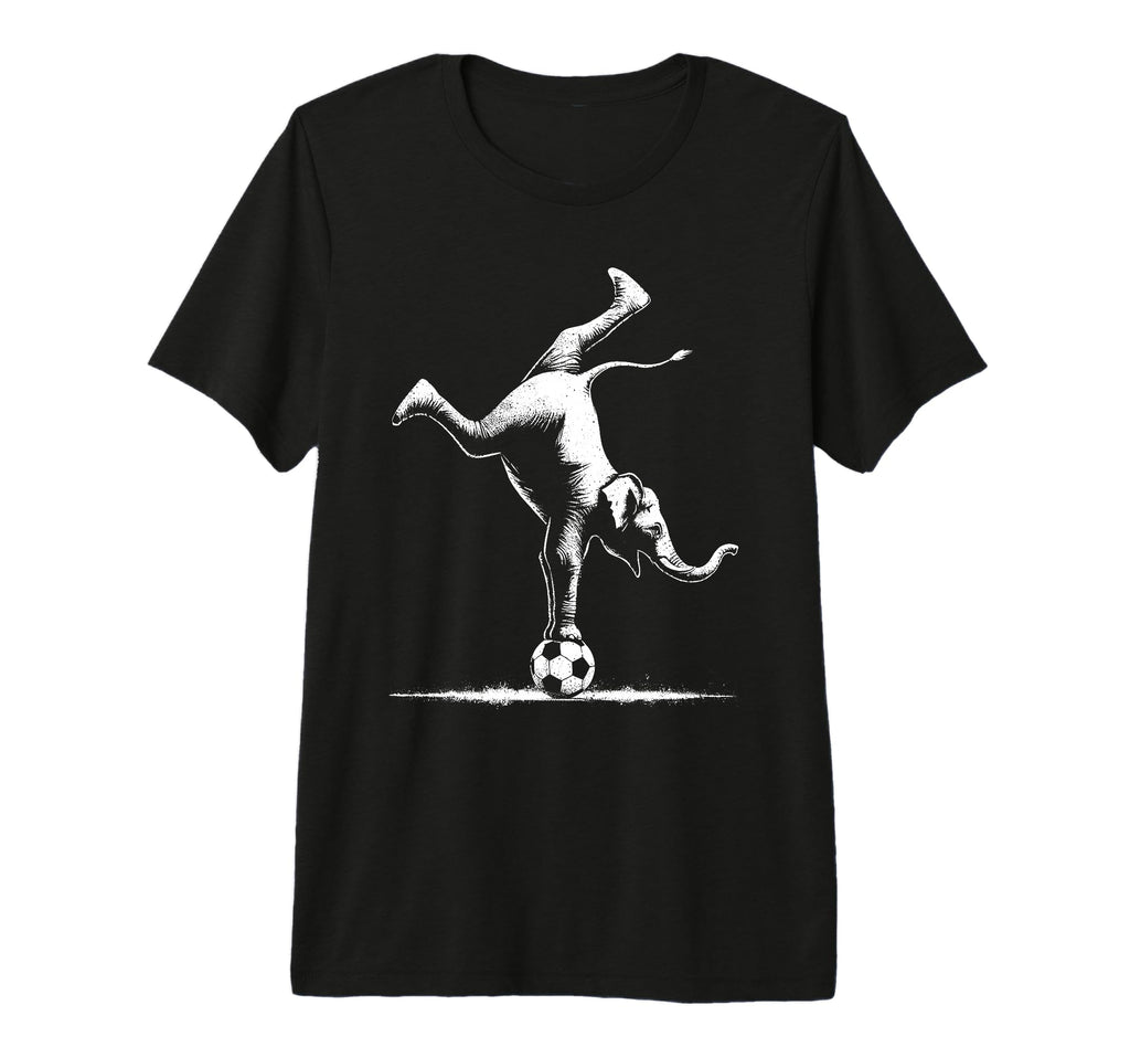Elephant Handstand Soccer Ball T-Shirt - Fun Novelty Design Men Women
